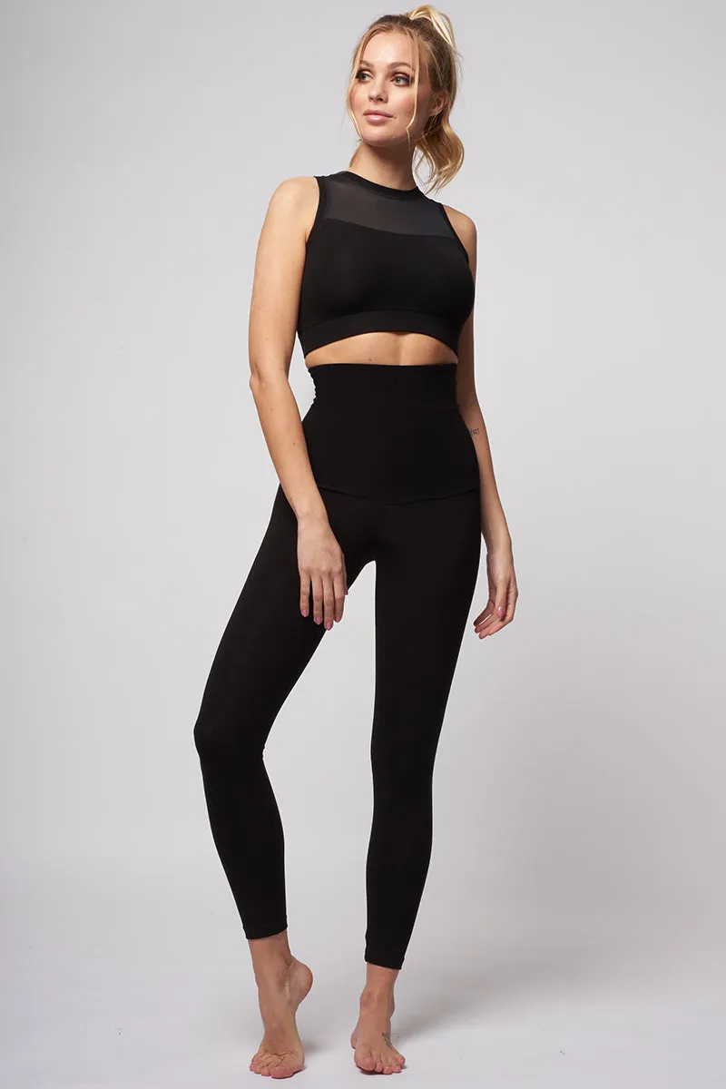 Extra Strong Compression Leggings with High Waisted Tummy Control Black