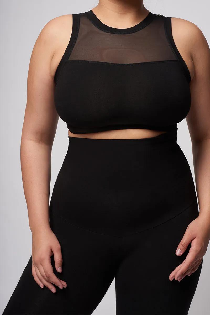 Extra Strong Compression Leggings with High Waisted Tummy Control Black