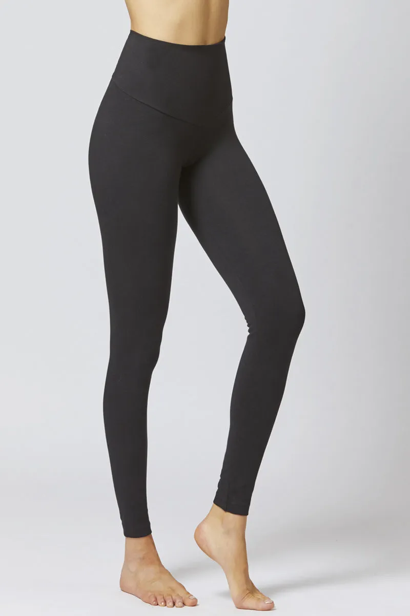 Extra Strong Compression Tummy Control Leggings with Egyptian Cotton Black