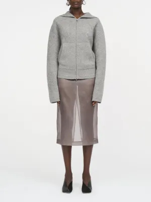 Felted Wool Hoodie in Medium Heather Grey