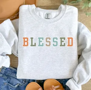 Fun Fall Colors Blessed Women's Graphic Sweatshirt