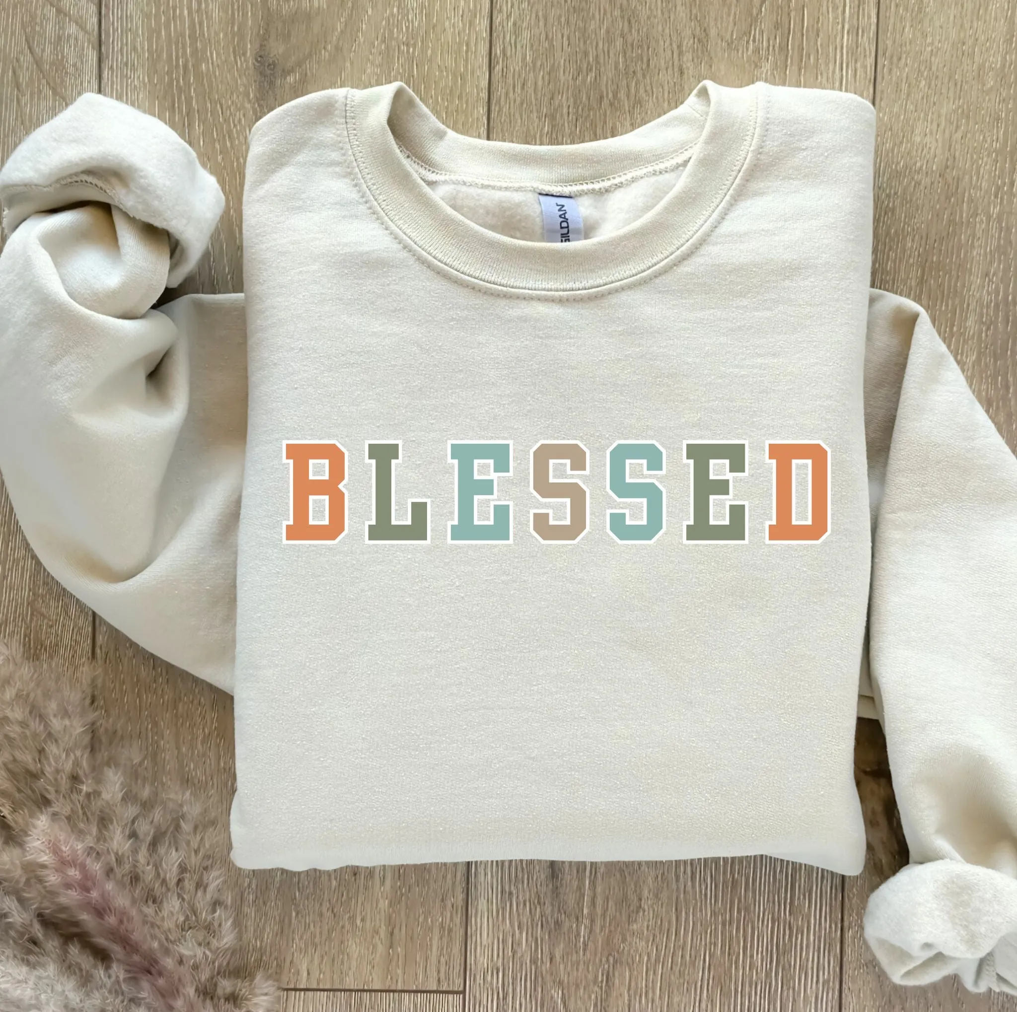 Fun Fall Colors Blessed Women's Graphic Sweatshirt