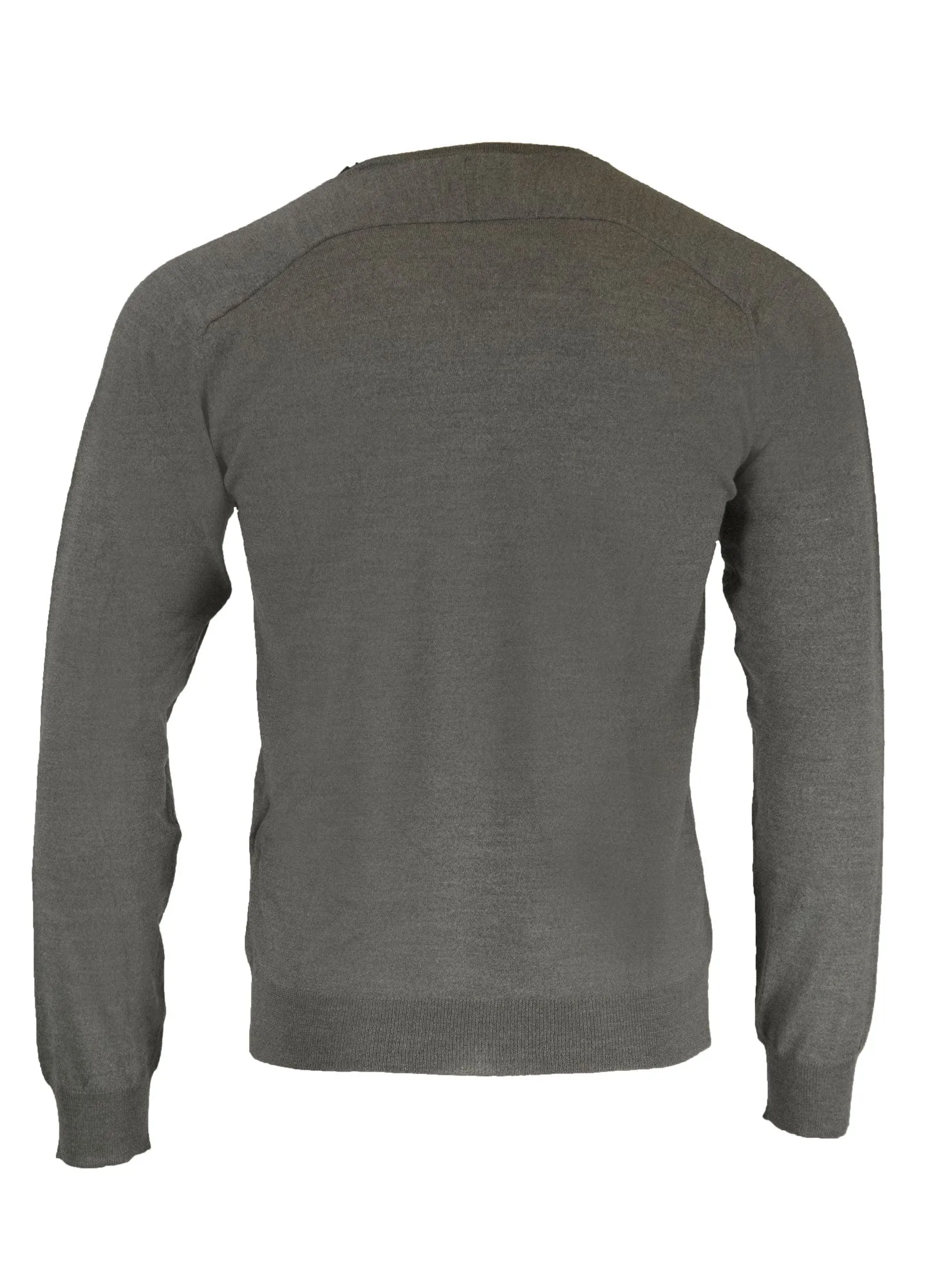 GANT Men's Cobblestone Melange Extra Fine Merino Silk Vee 89023 Size M $205 NWT