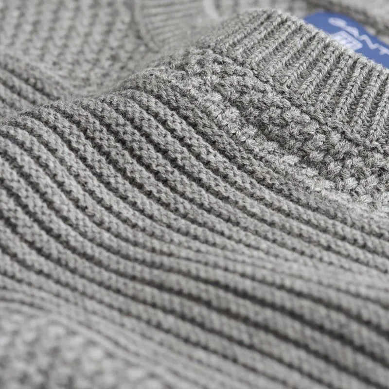 Gant Men's O1 Structure Crew Sweater, Medium, Grey Melange