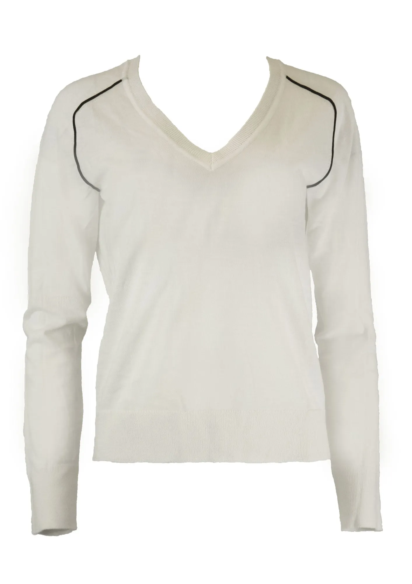 GANT Women's Nature White Merino V-Neck Sweater 482605 Size S $215 NWT