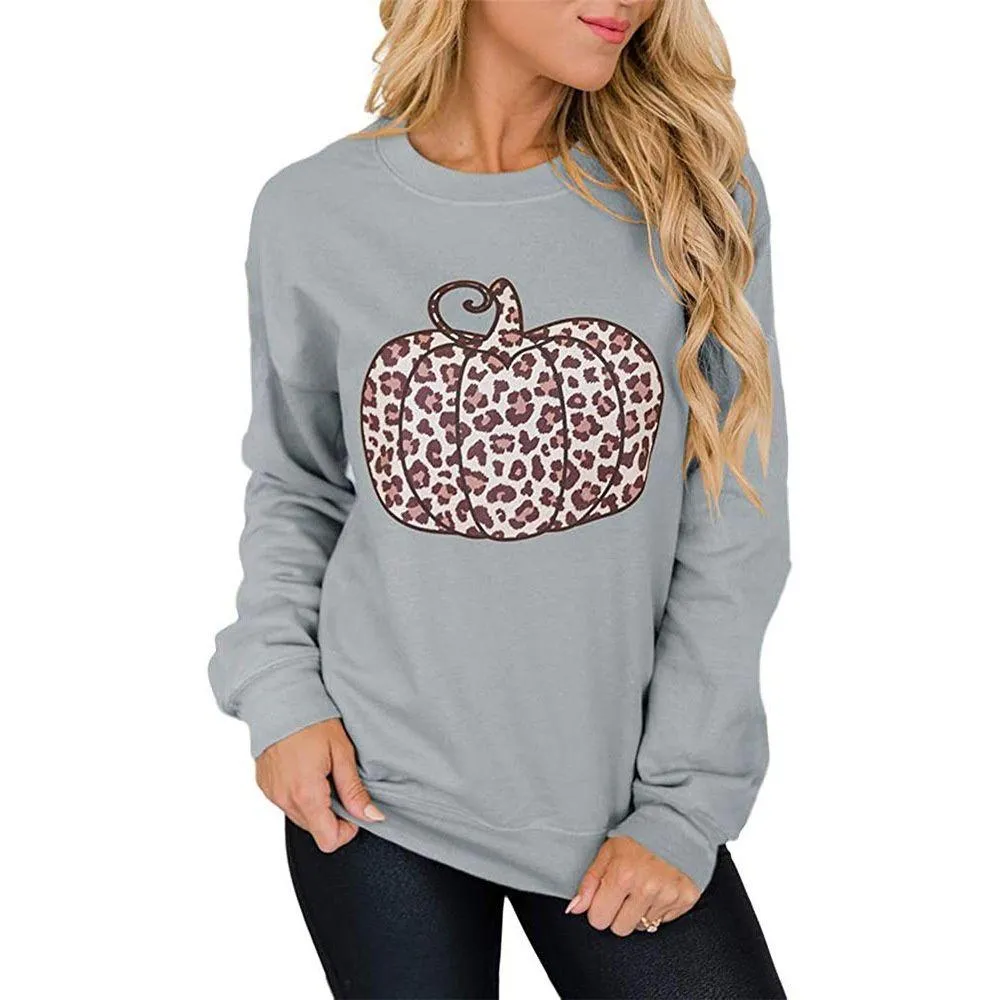 Graphic long Sleeve Shirts Colorful Pumpkins