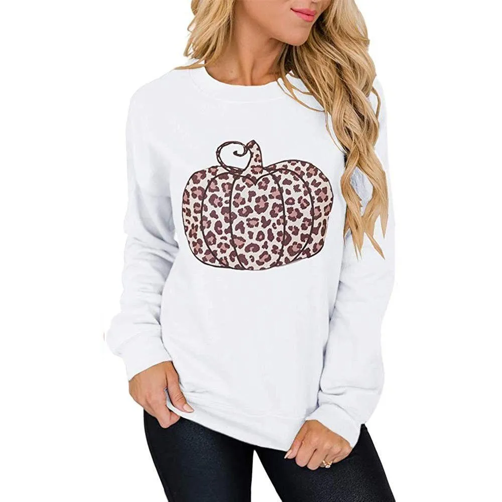 Graphic long Sleeve Shirts Colorful Pumpkins