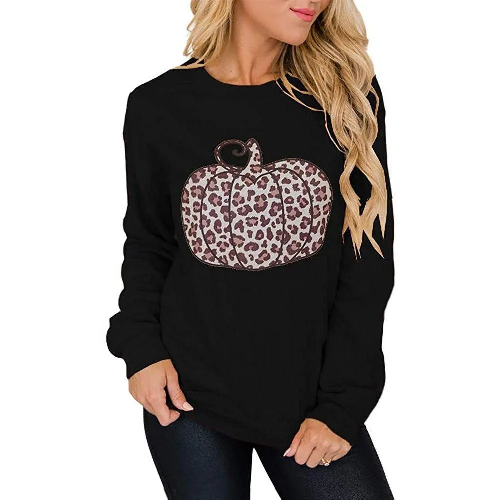 Graphic long Sleeve Shirts Colorful Pumpkins