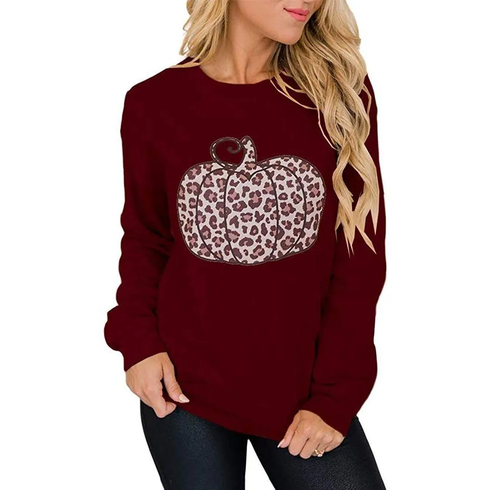 Graphic long Sleeve Shirts Colorful Pumpkins