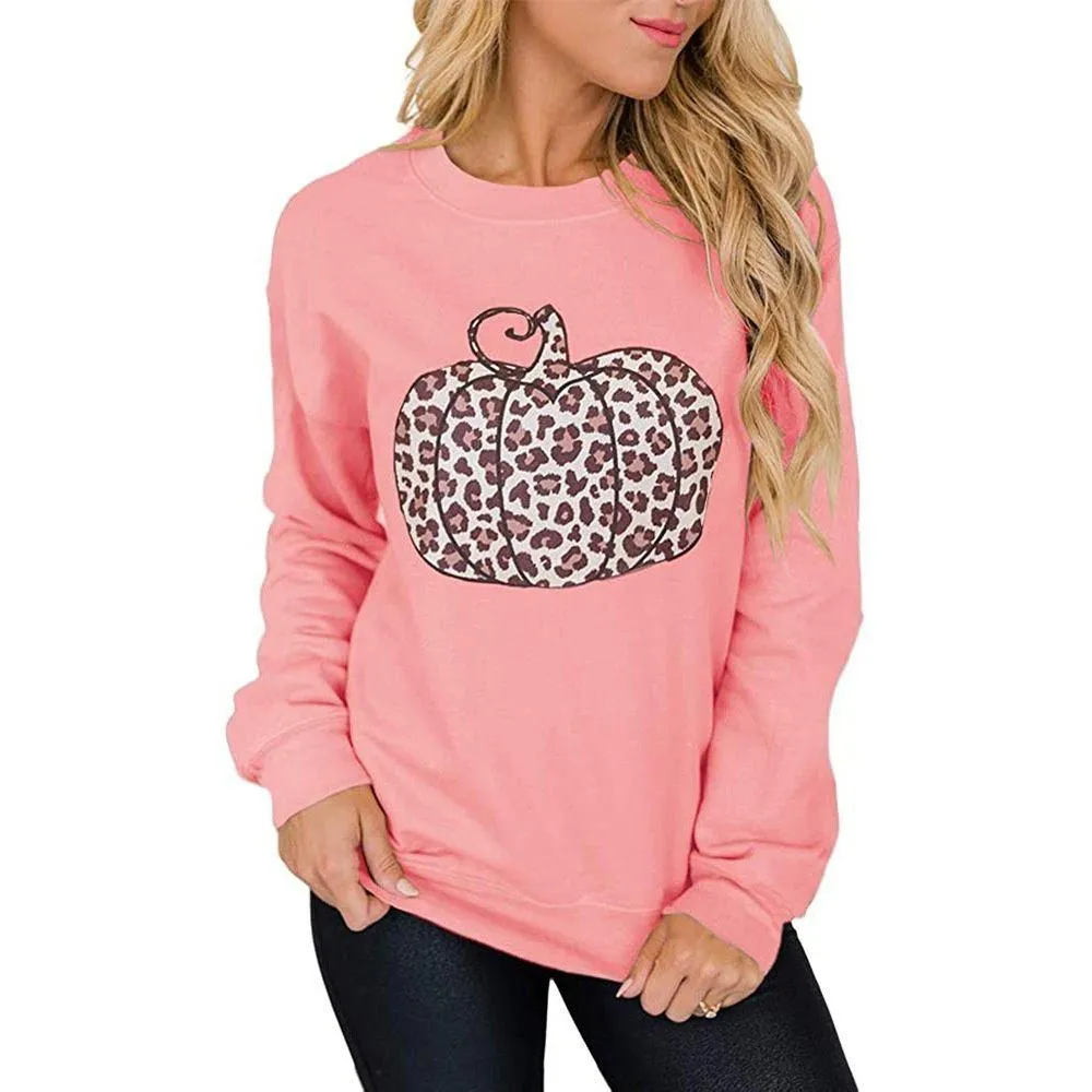 Graphic long Sleeve Shirts Colorful Pumpkins