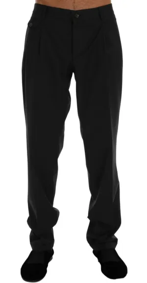 Gray Wool Stretch Pants