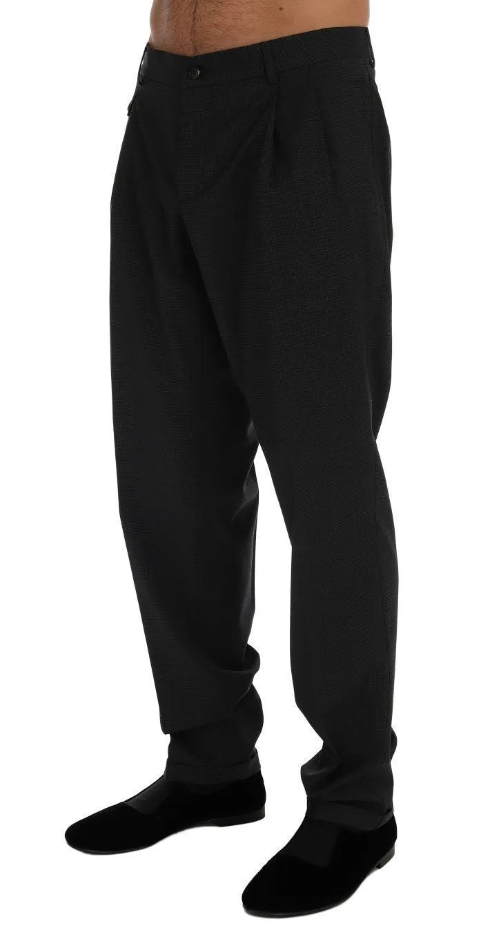Gray Wool Stretch Pants