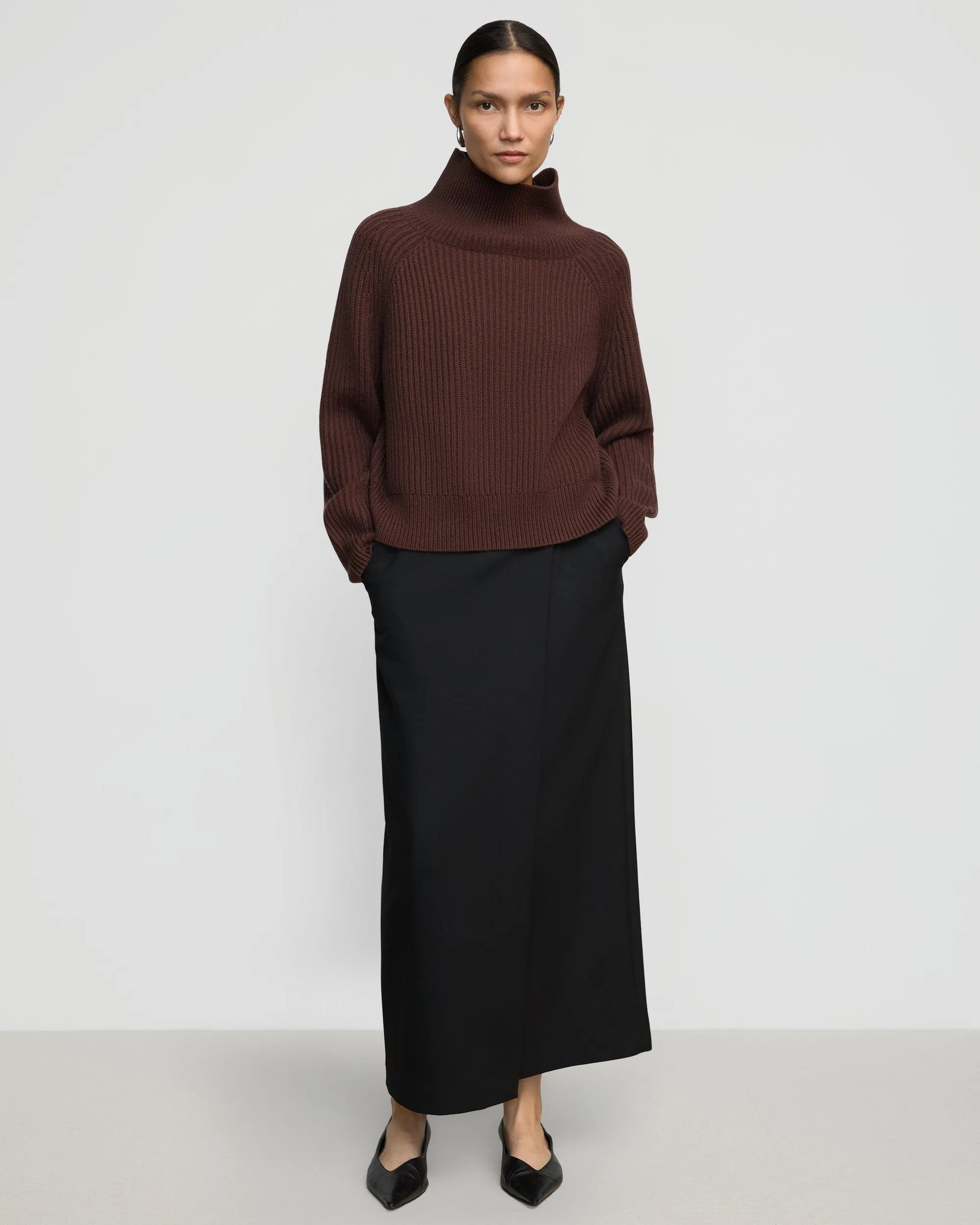 Hadeel Organic Cotton-Wool Mock-Neck Sweater