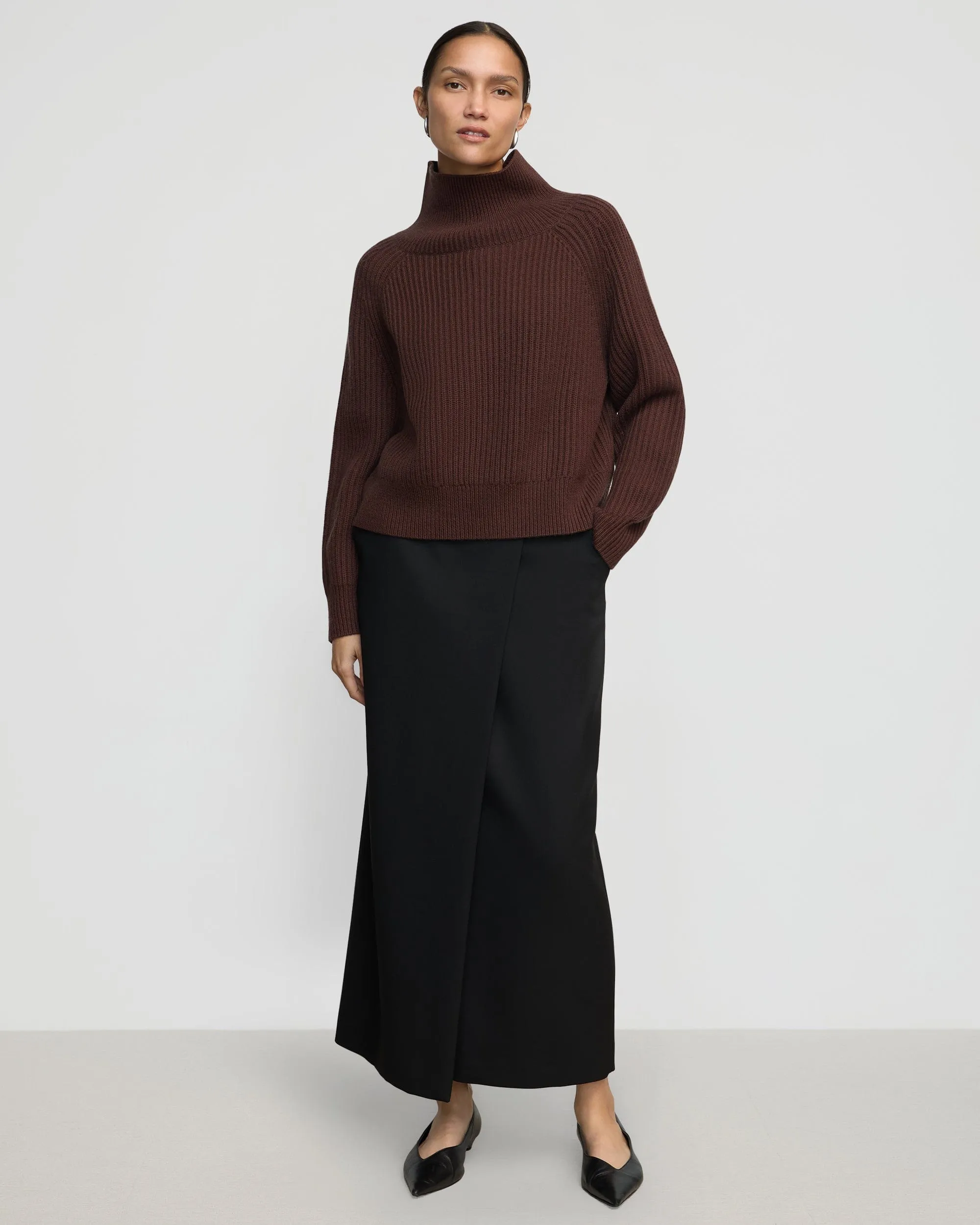 Hadeel Organic Cotton-Wool Mock-Neck Sweater