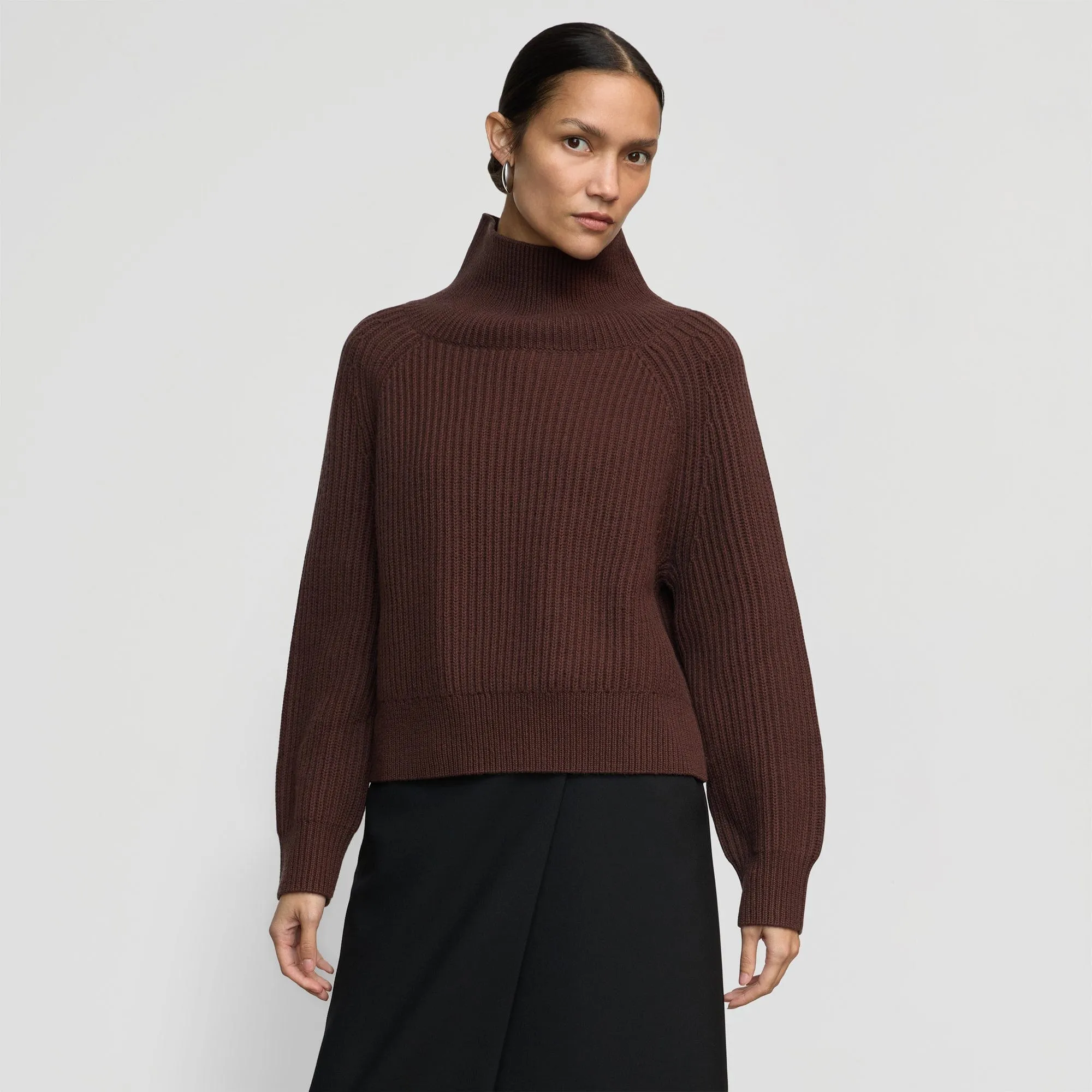 Hadeel Organic Cotton-Wool Mock-Neck Sweater