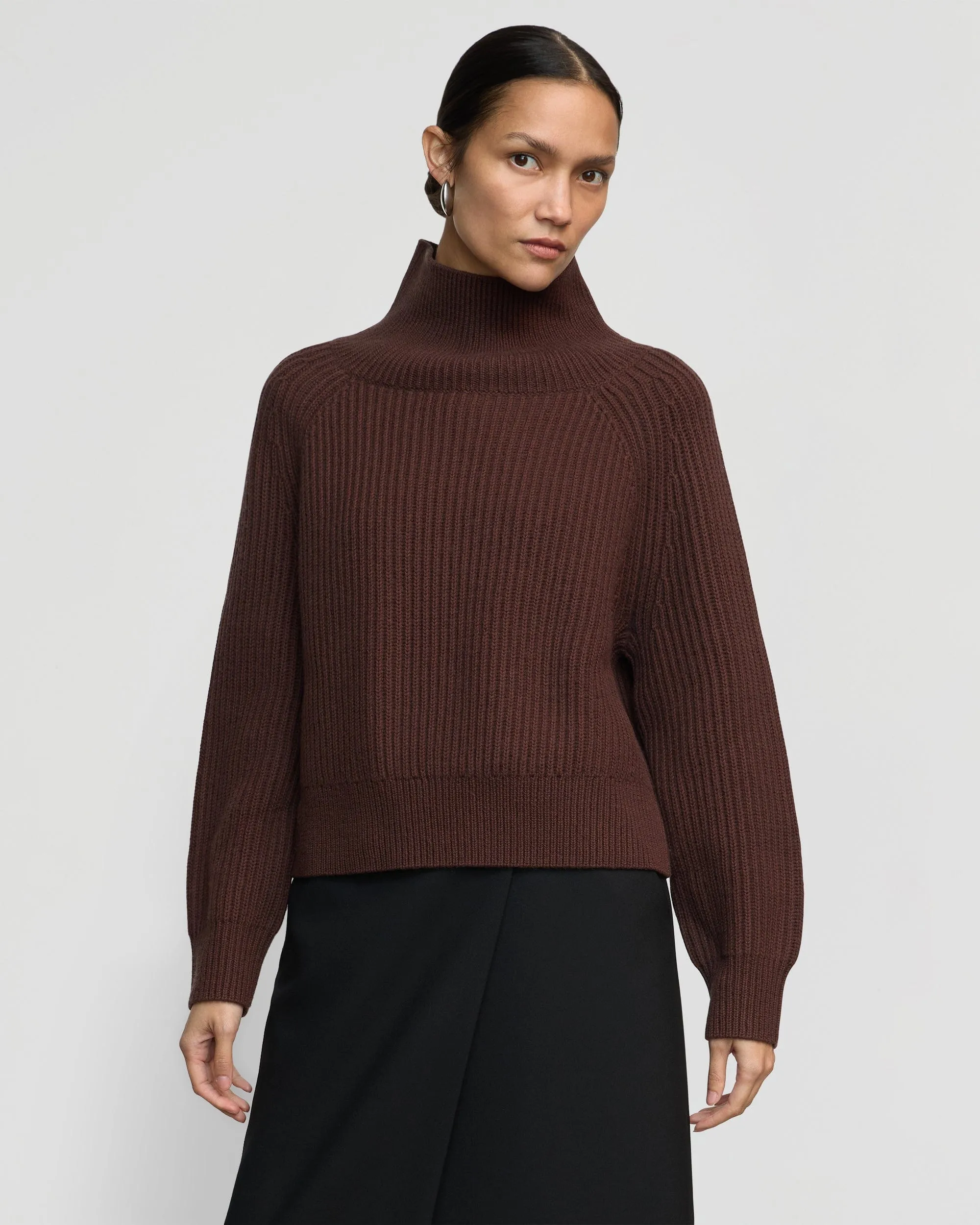 Hadeel Organic Cotton-Wool Mock-Neck Sweater