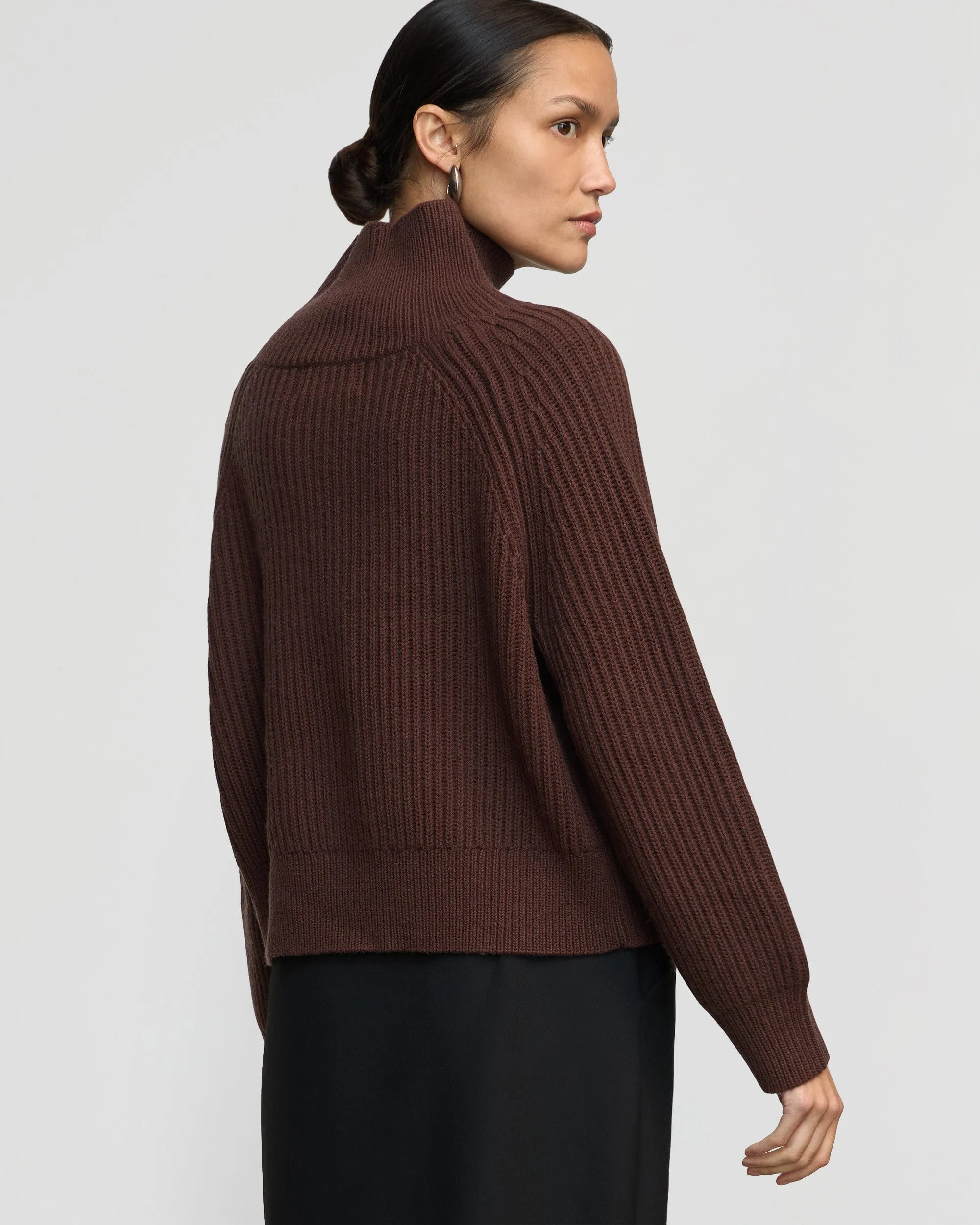 Hadeel Organic Cotton-Wool Mock-Neck Sweater