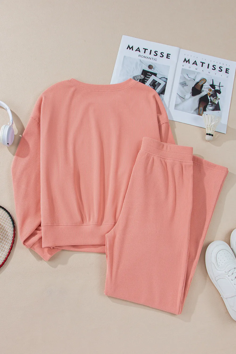 Hazel Blues® |  Round Neck Long Sleeve Top and Pants Set