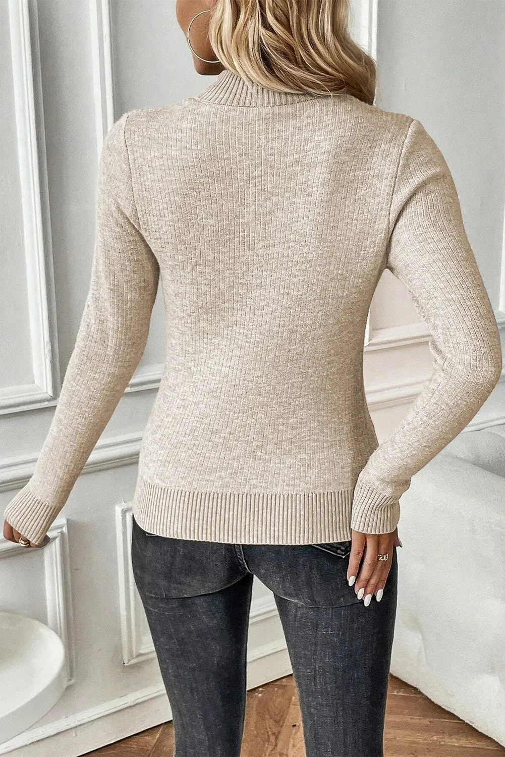 Heidi Fleece Lined Mock Neck Long Sleeve Sweater