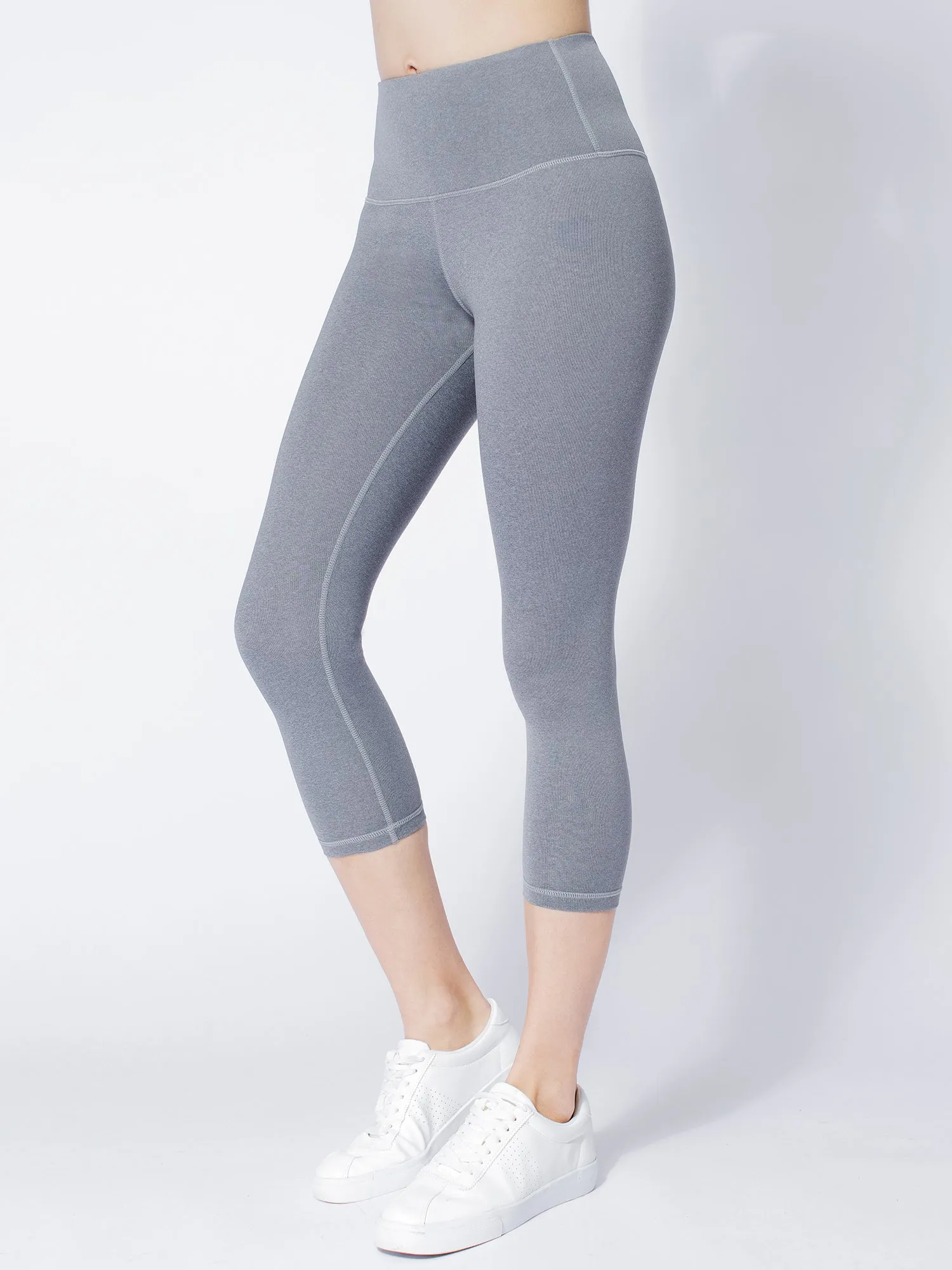 HIGH WAIST 50/20 CROPS, LIGHT HEATHER GREY