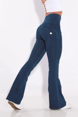 High waist Bootleg Butt lifting Flare Shaping jeans/Jeggings - Dark Blue