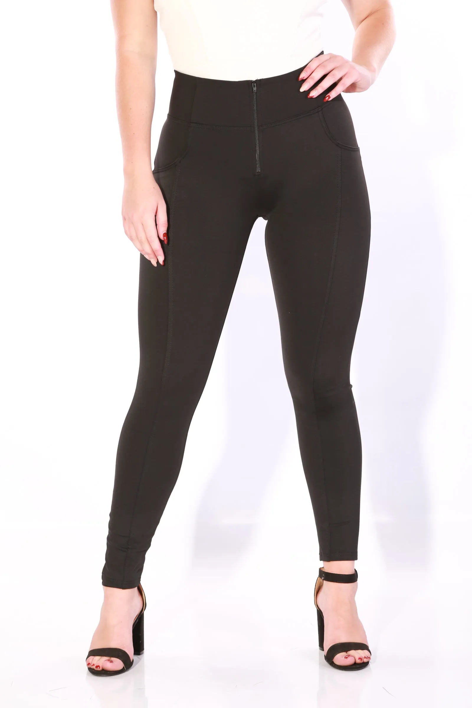 High waist Butt lifting Shaping leggings - Silky Soft Spandex Black