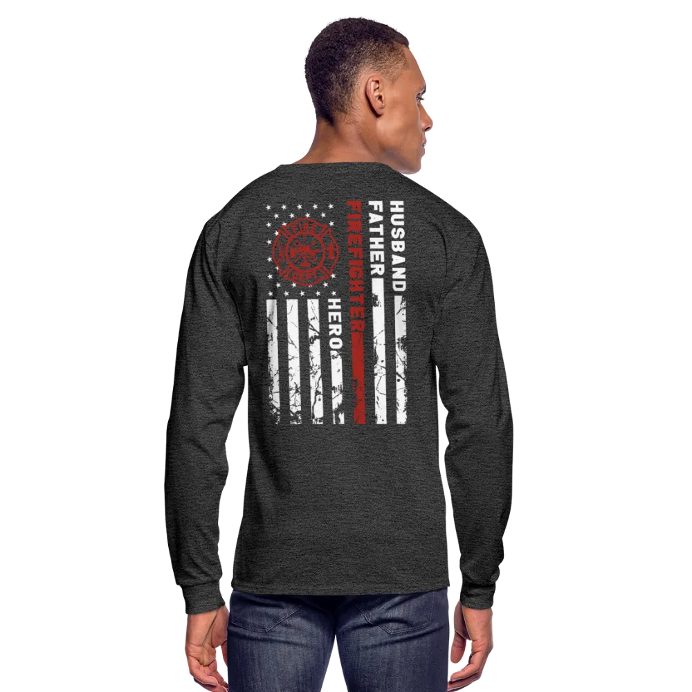 Husband Father Firefighter Hero Men's Long Sleeve T-Shirt (H)