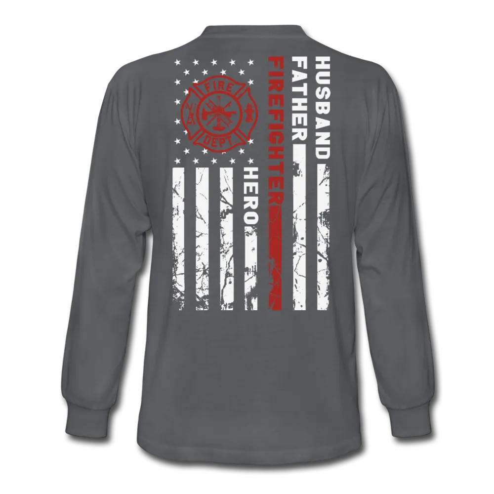 Husband Father Firefighter Hero Men's Long Sleeve T-Shirt (H)