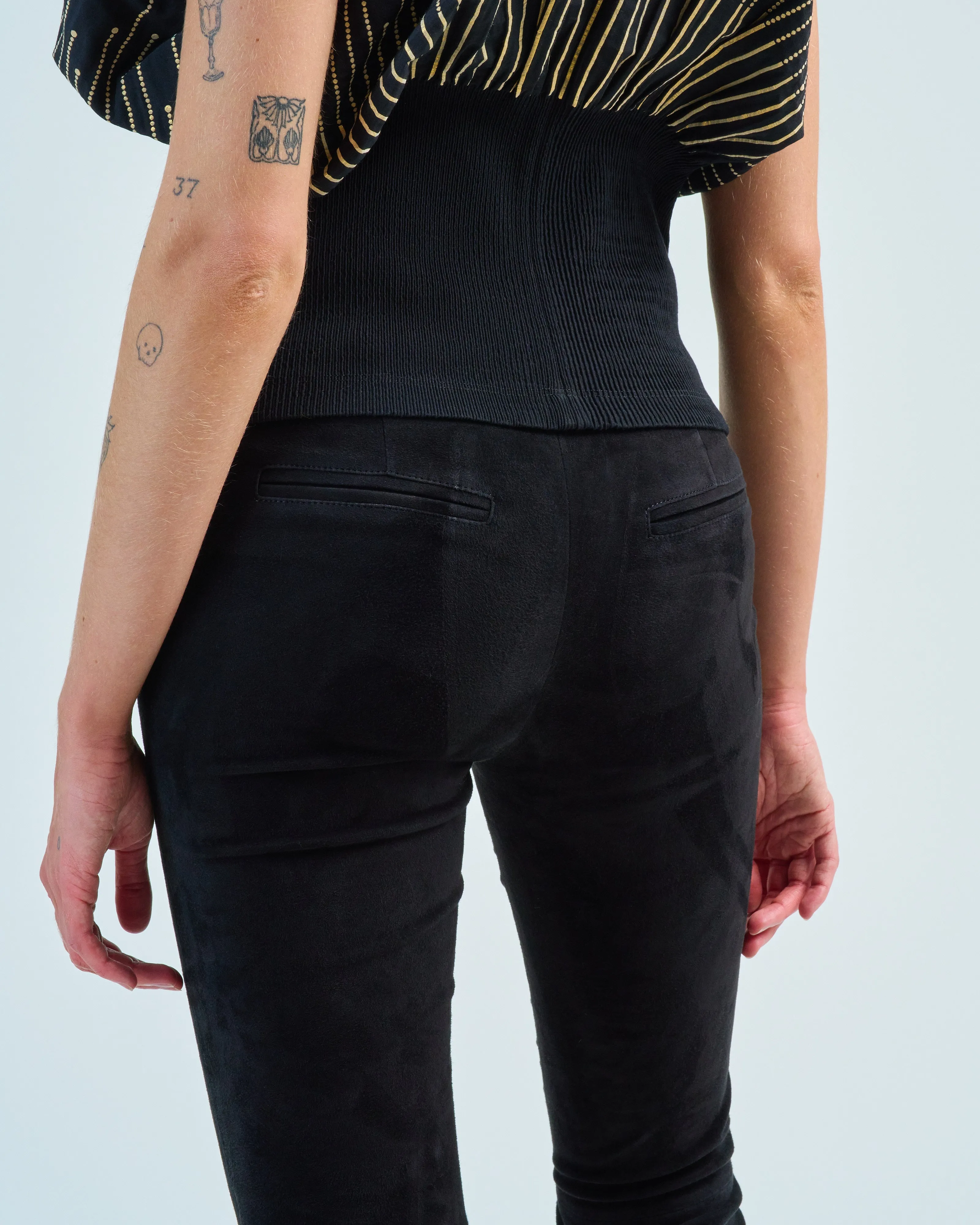 izzy stretch suede pant