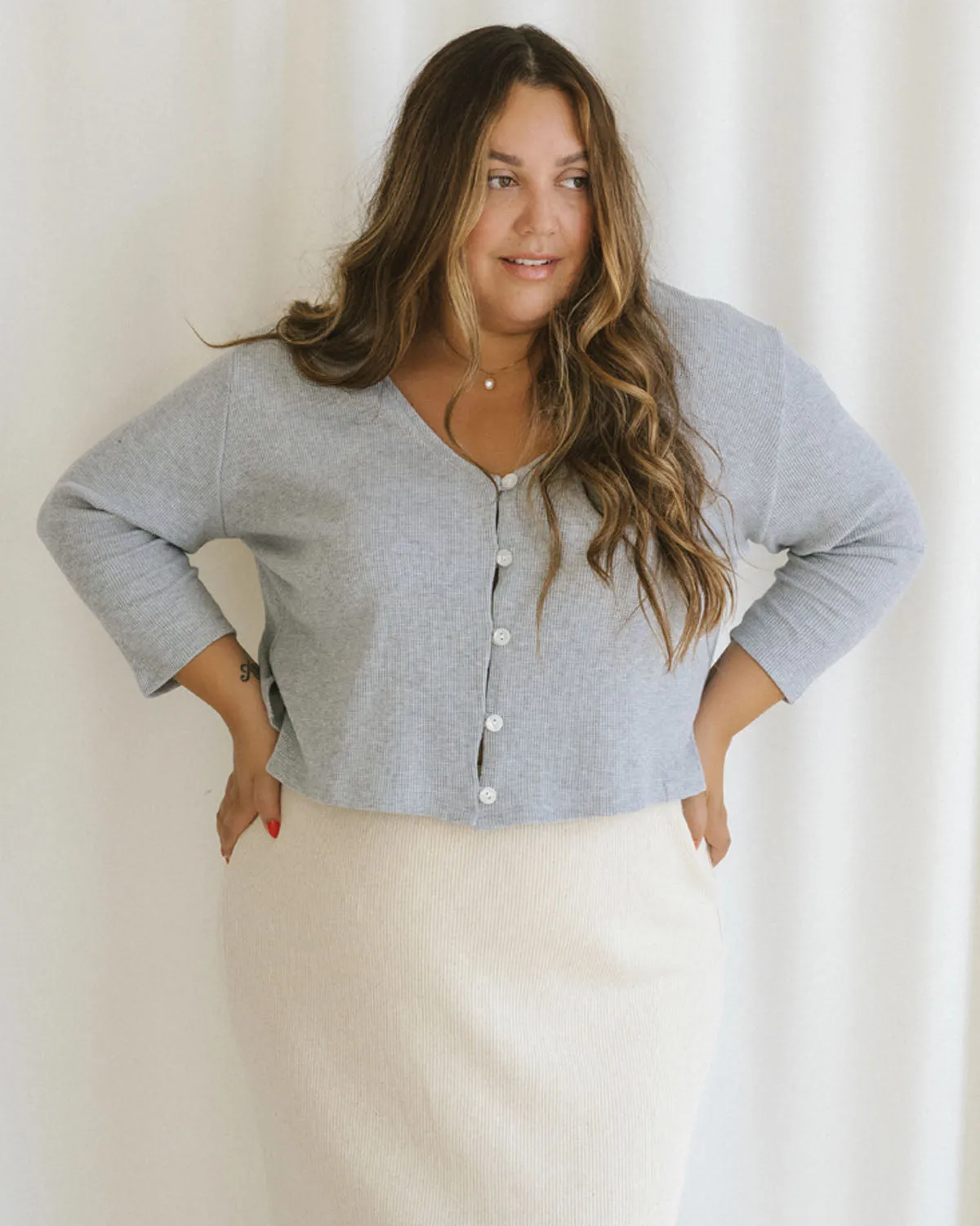 James Blouse | Waffle | Grey Mix