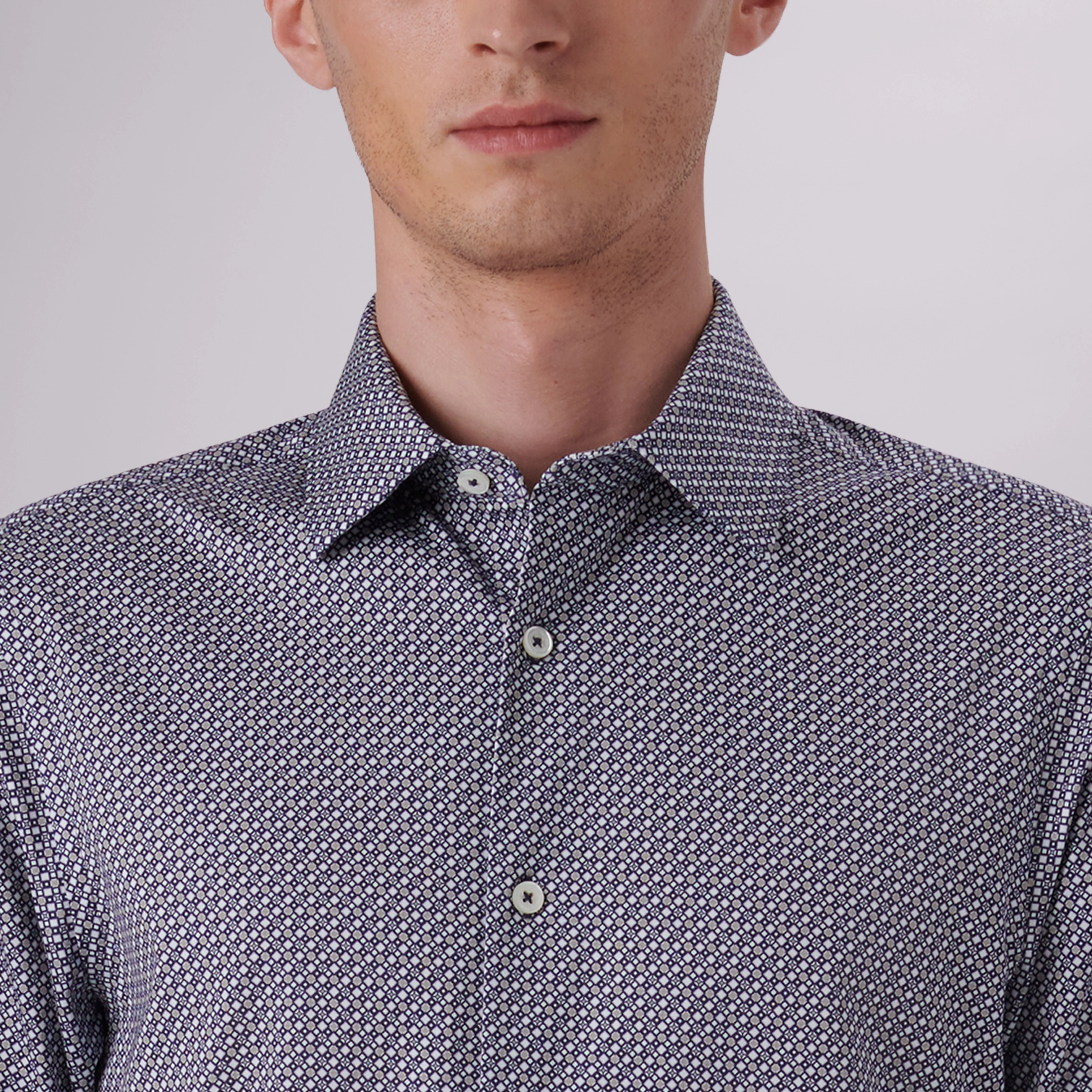 James Geometric Print OoohCotton Shirt