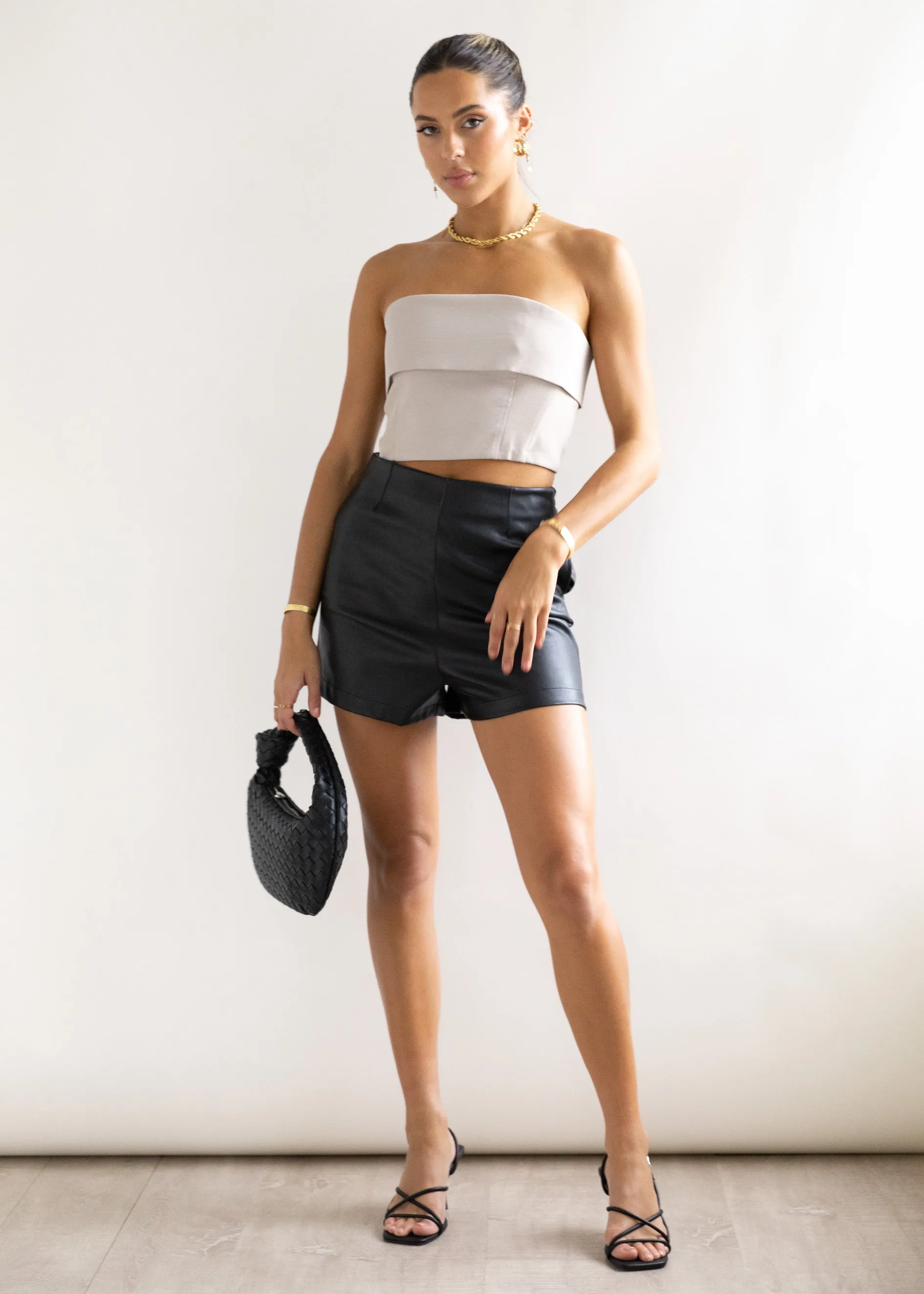 Jossy Strapless Crop - Beige