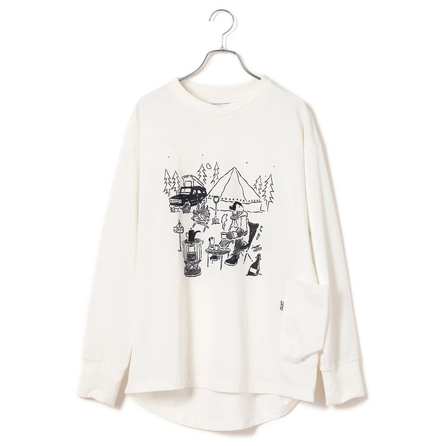 JRD by JARLD | ジェイアールディー バイ ジャールド　ドロップショルダーロンT JRD x Hitohisa Isogai コラボT＜SOLO CAMPER＞ QUICK DRY SOLO CAMPER T-SHIRTS