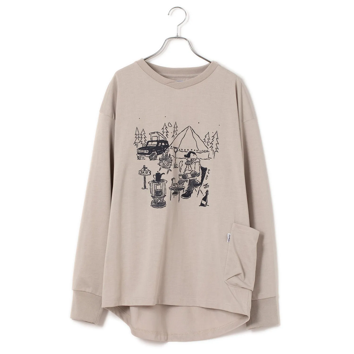 JRD by JARLD | ジェイアールディー バイ ジャールド　ドロップショルダーロンT JRD x Hitohisa Isogai コラボT＜SOLO CAMPER＞ QUICK DRY SOLO CAMPER T-SHIRTS