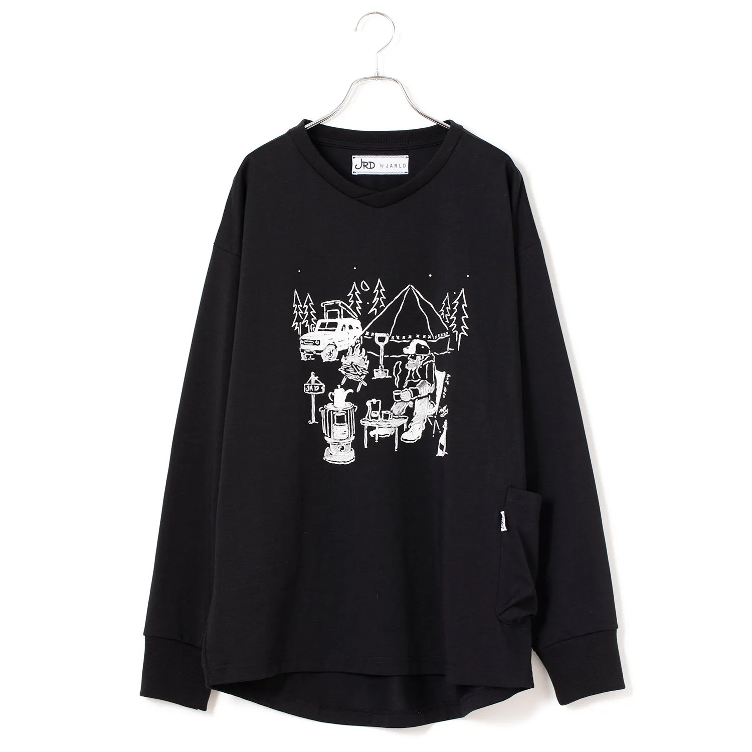 JRD by JARLD | ジェイアールディー バイ ジャールド　ドロップショルダーロンT JRD x Hitohisa Isogai コラボT＜SOLO CAMPER＞ QUICK DRY SOLO CAMPER T-SHIRTS