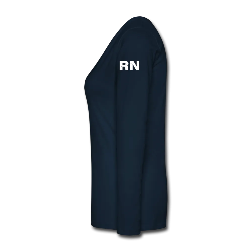 Kelly RN Nurse Flag - RN Sleeve, American Flag Sleeve Women's Premium Long Sleeve T-Shirt