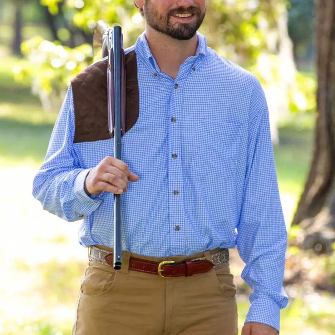 Kevin's Mini Blue Performance Tattersall Right Hand Long Sleeve Shooting Shirt