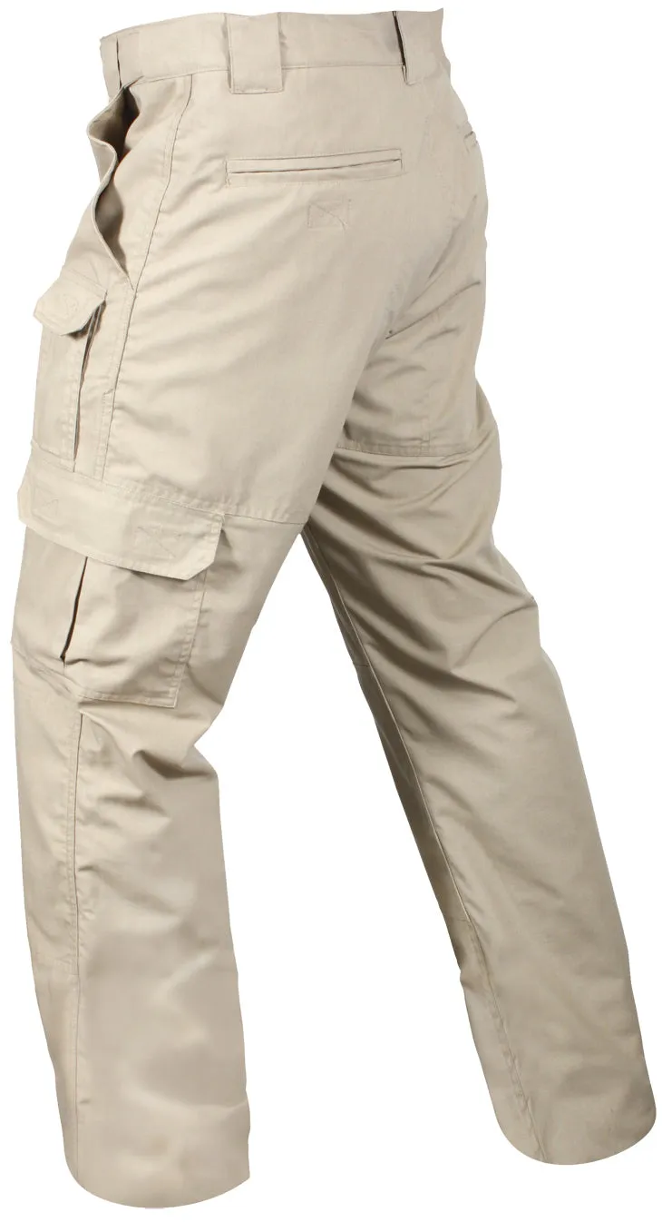 Khaki - Tactical Lightweight Duty Field Pants - Poly Cotton Rip-Stop -  Zipper Fly