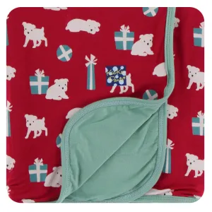 KicKee Pants Crimson Puppies and Presents Stroller Blanket