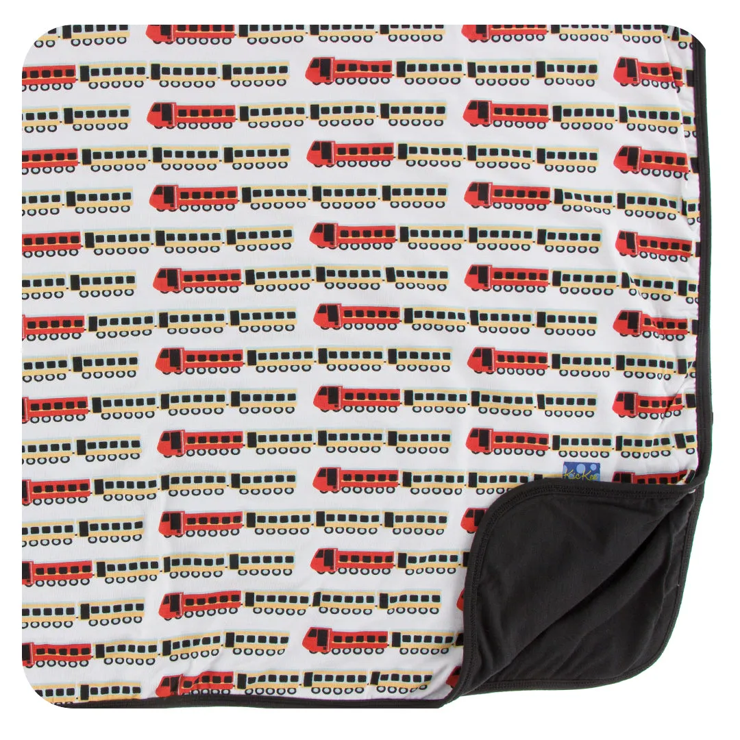 KicKee Pants Natural Indian Train Toddler Blanket