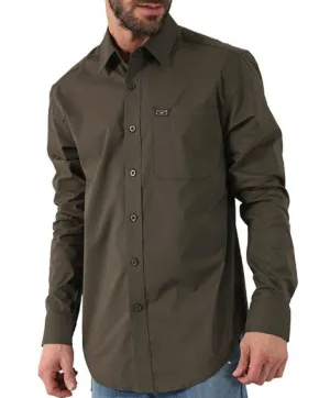Kimes Ranch Men's Linville Long Sleeve Solid Dark Army Shirt