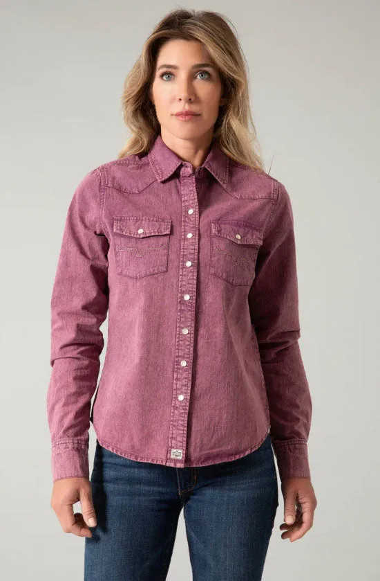 Kimes Ranch Women's Kaycee Denim OD Wine Shirt