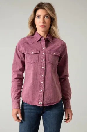 Kimes Ranch Women's Kaycee Denim OD Wine Shirt
