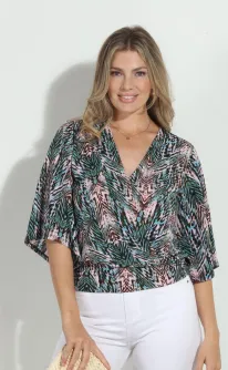 Kimono Banded Bottom Blouse