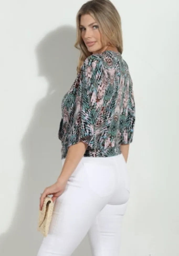 Kimono Banded Bottom Blouse