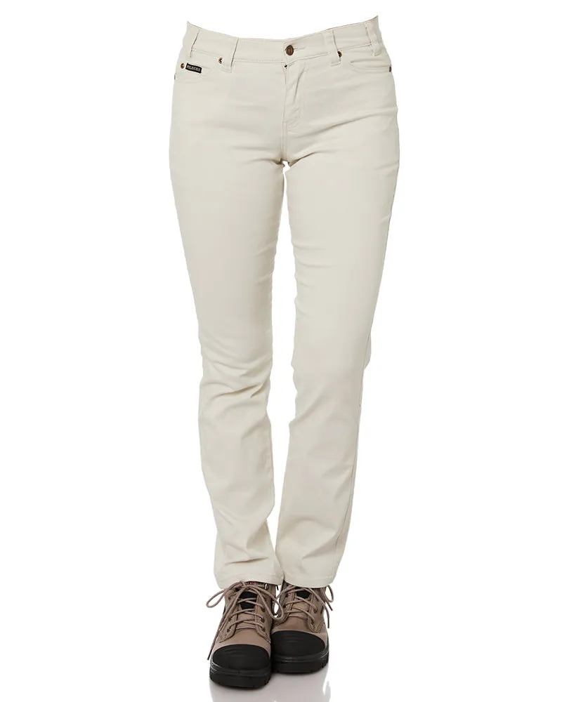 Ladies Cotton Stretch Jeans - Bone