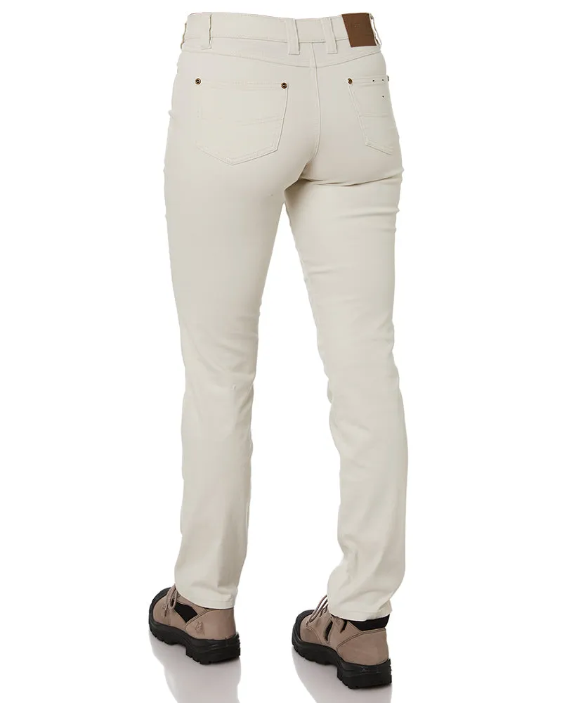 Ladies Cotton Stretch Jeans - Bone