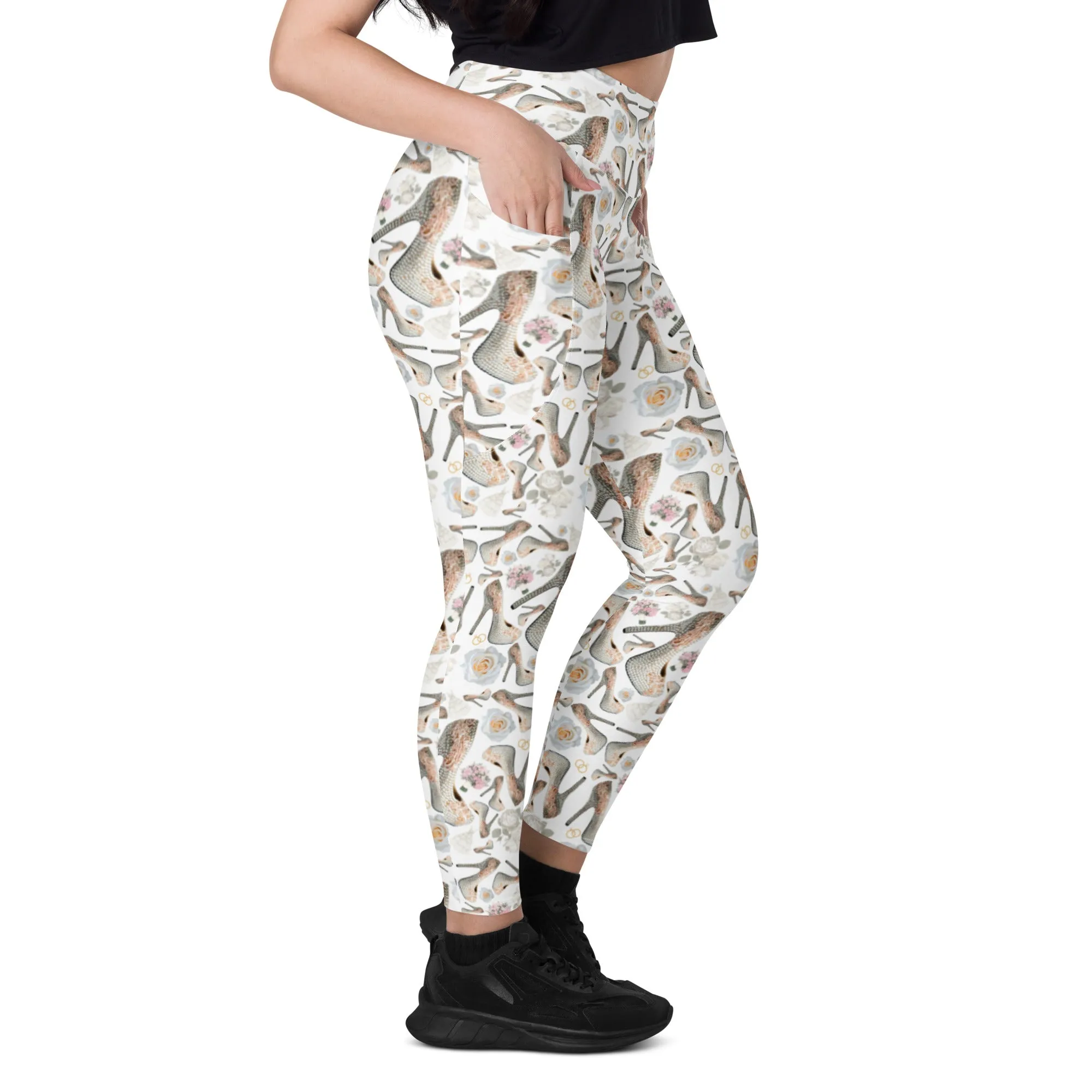 Leggings with pockets 'Bride love'