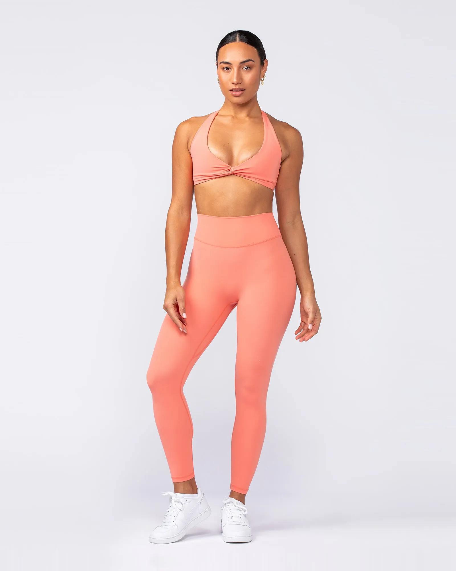 Liberty Zero Rise Ankle Length Leggings - Peach Pink