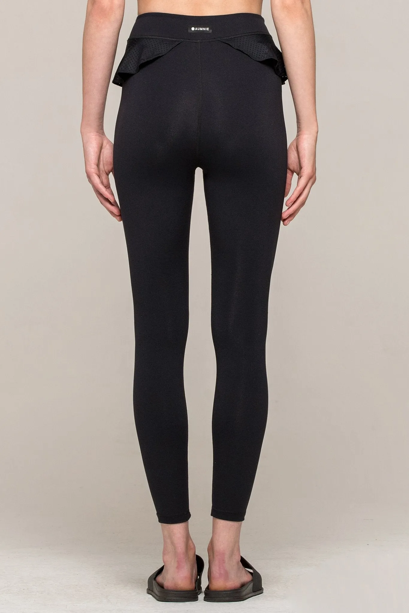 LILY ANKLE CROPS, BLACK/PERFORATED BLACK